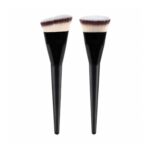 2-Piece Kabuki Brush Set: Flat Top & Angled, Black