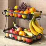 2 Tier Fruit Bowl for Kitchien Storage, Black, Extra Large sold by FOURNINE FBA