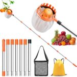 2.2M Apple Picker with Telescopic Handle,Diameter 6.3 with Storage Bag,Fruit Picker Tool Fruit Plough for Cherry
