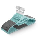 20-Pack Non-Slip Hangers Durable, Slimline Design for Space Saving with 360 Swivel, Tie Organiser, Strap Hooks