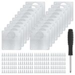 20 Pcs Stainless Steel Cabinet Hinge Repair Plate with 160 Screws Fixing Brackets to Mend Kitchen Cupboard Doors
