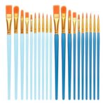 20-Piece Nylon Brush Set for Acrylic/Oil/Watercolor/Gouache