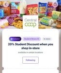 20% studentbeans discount when you shop in-store at Central Co-op