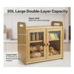 20L 2-Tier Corner Friendly Natural Bamboo Bread Box Free P&P Clubcard Price