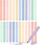 24 PCS Pastel Highlighter Set, Soft Colour Aesthetic Highlighters For Study And Office, Chisel Tip Marker Pens For Notes Journals Planners School Supplies, Smooth Writing Highlighters