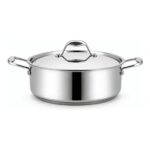 28cm 5.82L Stainless Steel Saute Pan with Steel Lid