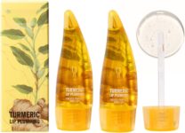 2PCS Turmeric Lip Plumping Lip Gloss – Clear Plumping Lip Oil – Long Lasting Nutritious Lip Balm Moisturizing Lip Oil for Dry Lips – Hydrate & Volumize Lip Plumper Extreme High Shine Finish
