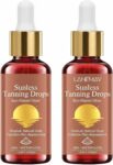 2Pcs 30ml Herbal Face Self-Tan Drops, Fake Tan Self Tan Drops, Gradual Tan Serum, Face Tanning Drops No Sun Natural Bronzer Self Tanning Lotion for Even Skin Tone