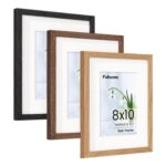 3-Pack 8×10 Frames, Mat to 5×7, Glass, Tabletop-Wall Mounts