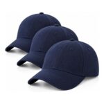3-Pack Baseball Cap Set, Unisex, 100% Cotton, All-Weather