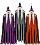 3 Pack Hanging Skeleton Halloween, Halloween Decorations Outdoor