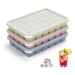3-Pack Ice Cube Trays with Lid, 24-Cube Capacity