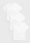 3 Pack Kids Unisex Short Sleeve Crew Neck White Tees, T-Shirts 3 – 6 yrs / 7 – 10 £3.40 / 12 – 14 £4.25 / 15 & 16 £5.10 – free C&C