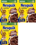 3 x Nesquik Breakfast Cereal 375g – Bitesize Chocolate Wholegrain Puffed Balls S&S 5.10/4.65
