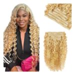 30-Inch Clip-in Hair Extensions, 7-Pack, 120g, Deep Wave