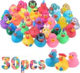 30 Pcs Rubber Duck Assorted Plastic Rubber Duckies Bath & Beach Toys