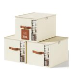 30L Foldable Clothes Storage Boxes with Lid and Zipper (3-Pack)