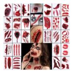 32 Sheets (52pcs) Halloween Realistic Wound Effect Tattoos