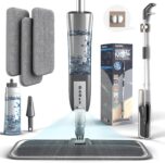 360 Rotating Spray Mop for Floors – 3 Washable Microfiber Pads, 400ml Large Tank, Lightweight Mop with Spray Function for Quick Cleaning Hardwood, Tile, Laminate, Marble, Vinyl