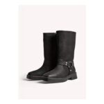 365 by Freemans Black Nubuck Biker Boots