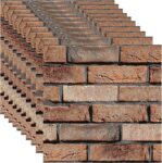 3D Wall Panels Self Adhesive 10PCS PVC Wallpaper for Interior Wall 30x30cm (Brown Stone)