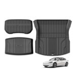 3W Tesla Model 3 Boot Liners (2024-2026) TPE All-Weather