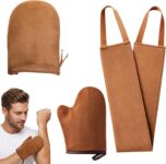 3pcsTanning Mitt, Self Tan Mitt with Tanning Brush, Three Tanning Mitts for Easy Application, Including Small and Large Mitts with Back Strap, Compact 30 X 20 X 2.5 Cm Design
