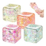 4-Pack Cube Stress Balls Squeeze Toy Sensory Squishy