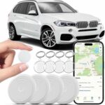 4 Pack GPS Tracker for Vehicles,No Monthly Fee Car GPS Tracker with 4 Waterproof Cases and Keyrings,Mini Hidden Car Tracker Compatible with Apple Find My (iOS Only)