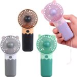 4 Pack Mini Portable Handheld Fan,Cute Handheld Fan Battery Operated, High Speed & Lightweight Small Portable Personal Cooling Fan for Travel,Beach, Camping, Eyelash Fan for Girl kids Women Men