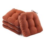 4-Piece Chair Cushions for Dining Chairs, 15.5×15.5x4in Caramel