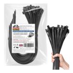 4.8x300mm Heavy-Duty PA66 Nylon Cable Ties, 250 Pack, UV Resistant