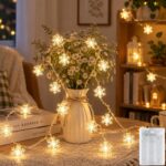 40LED 6M Snowflake Battery Powered Christmas Fairy Lights(Warm White)
