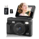 4K 64MP Compact Vlogging Camera with 16GB Card, 2.4in Screen