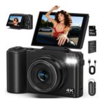 4K Digital Camera, 64MP UHD, 180 Flip Screen