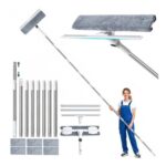 4m Telescopic Window Cleaner with Squeegee, 180 Rotatable