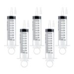 5 Pack 100ml Plastic Measuring Dispensers with Luer Lock Adapter