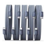 5 Pack LISEN 60W USB C to USB C Cable 2x 1m, 2x 2m, 1x 3m