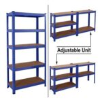5 Tier Heavy Duty Steel Racking Garage Shelving Storage Racks Shelf Metal Unit