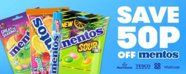 50p Off Various Mentos at Selected Supermarkets – Email Redemption – ie Mentos Mint Roll 38G