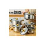 5pcs Stainless Steel Cookware Set Cooking Pot with Metal Lids