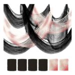 6 Pack 76x183cm Halloween Creepy Cloth, Black & Red Gauze