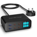 6-Port GaN USB C Charger Station,Adjustable Brightness LED Digital Display Multiport Fast Charger,PD 100W QC3.0 PPS – Sold by CESTONE / FBA