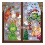6-Sheet Christmas Window Stickers, Double-Sided, Colorful Decor