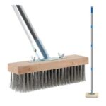 65-Inch Stainless Steel Wire Deck Scrub Brush with 4-Section Pole