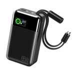 65W Power Bank 42800mAh with USB-C, Built-in Cables