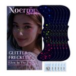 6pcs Glitter Freckles Face Tattoos Temporary UV Glow Rainbow