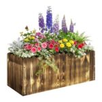70L Wooden Rectangle Garden Flower Raised Bed