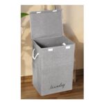 72L Cotton and Linen Waterproof Foldable Laundry Basket