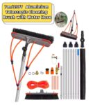 7m/23FT Aluminium Telescopic Window Cleaning Brush with Water Hose 180 Rotatable 35cm Brush Head (with code) Zhitaozhang Tool Store